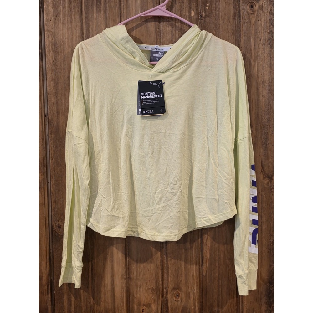 Puma Womens XS Modern Sports Women's Cover Up Sunny Lime Hoodie New With Tags